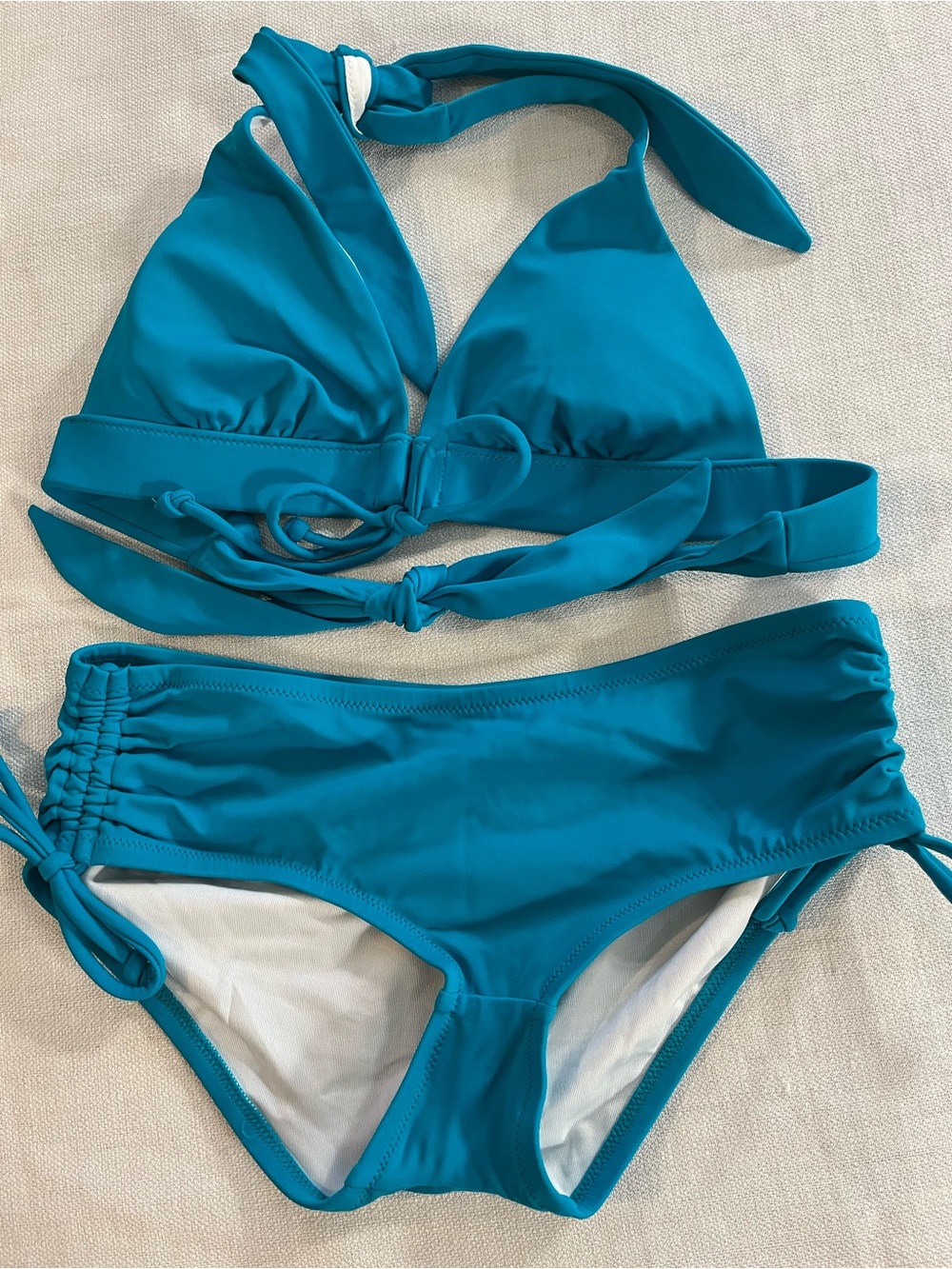 Victoria Secret Women’s Teal Two-Piece Swim Set Comfortable Halter Bikini XS New